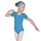 Megan Short Sleeved Ballet Dance Leotard Marine Blue